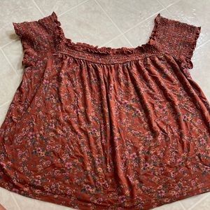 American Eagle Off-shoulder Floral Top